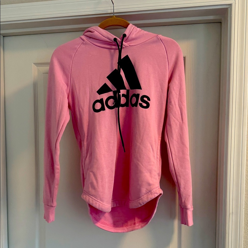 Adidas Pink Pullover with Black Emblem